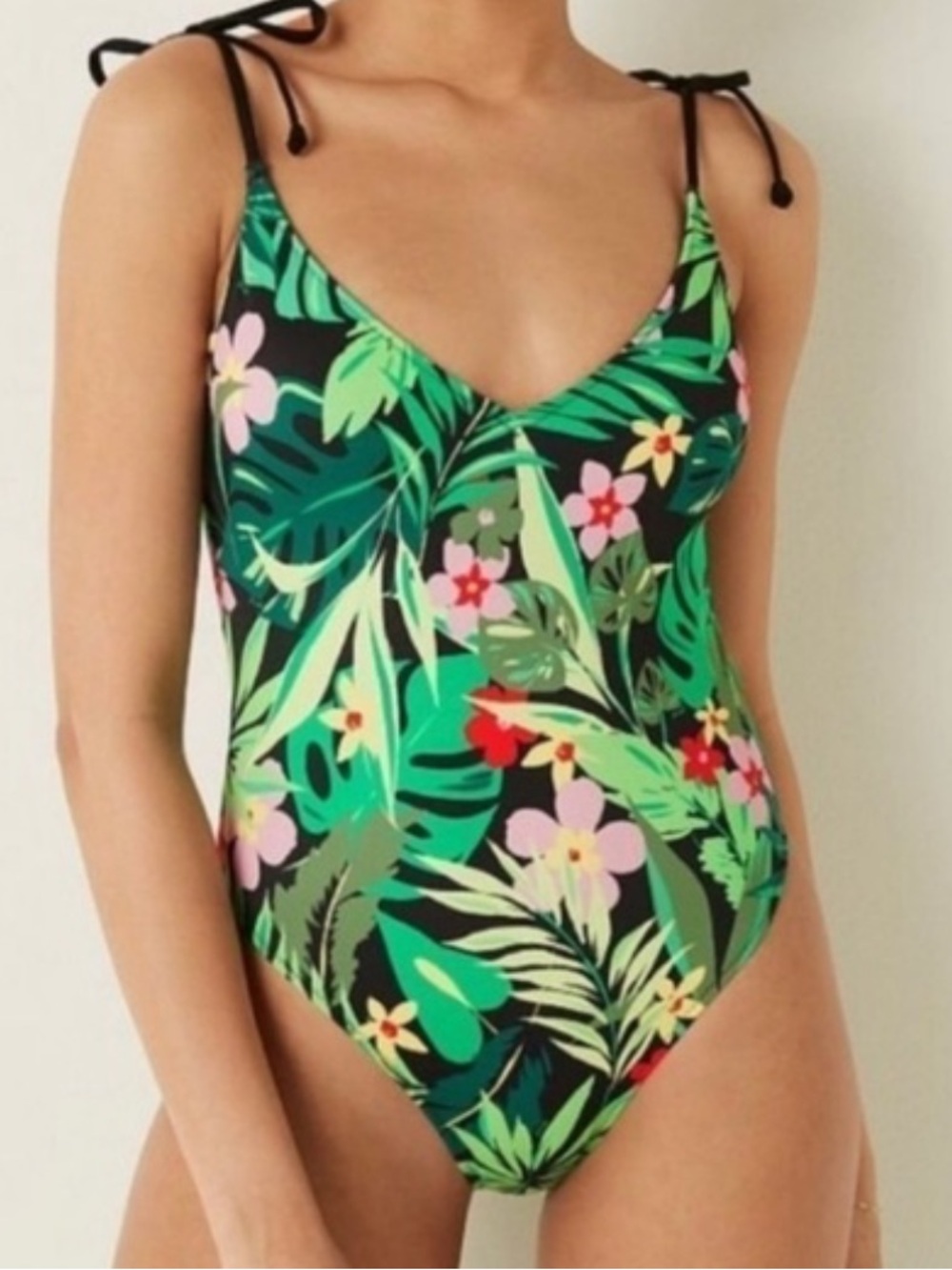 PINK Victoria's Secret tropical jungle print one-piece swimsuit xl